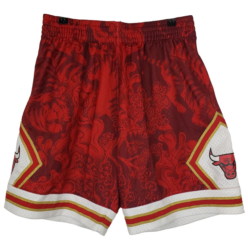 Chicago Bulls Mitchell & Ness‎ NBA Large Jersey Shorts CNY Tiger Red White New